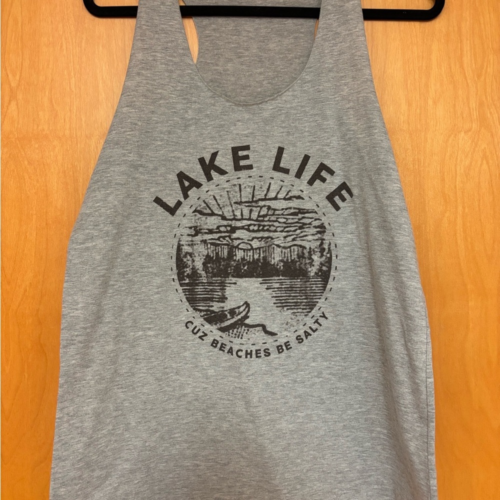 Gray Lake Life Women's Tank Top Light Gray